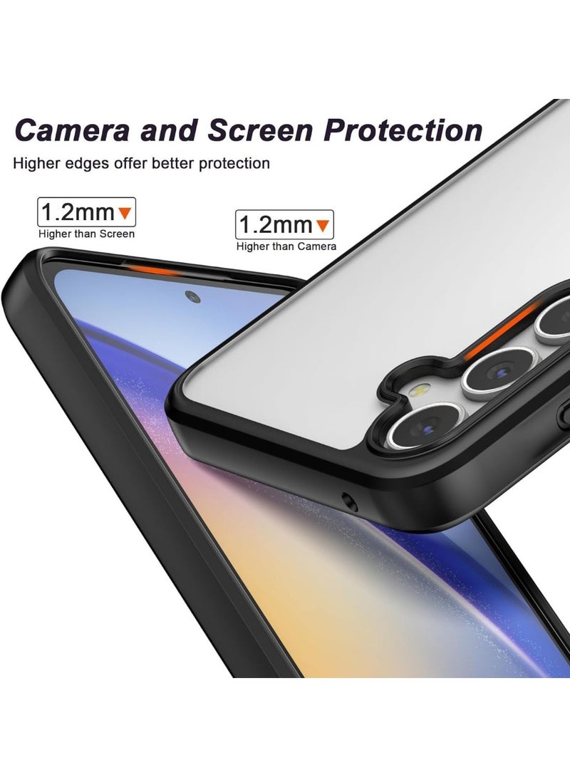 جراب شفاف لهاتف سامسونج جالاكسي A17، ظهر صلب شفاف من البولي كربونات وممتص للصدمات من البولي يوريثين الحراري الناعم [لا يصفر] جراب حماية رفيع مضاد للصدمات لهاتف سامسونج جالاكسي A17 - Image 3